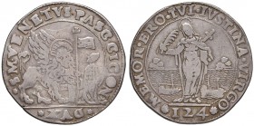 VENEZIA Pasquale Cicogna (1585-1595) Ducato con Santa Giustina con le galere - Pa. 14 AG (g 27,29)
MB