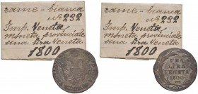 VENEZIA Francesco II (1797-1805) Lira Veneta 1800 - Gig. 5 MI (g 4,52) Con cartellino di vecchia raccolta
qBB