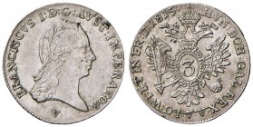 VENEZIA Francesco I (1815-1835) 3 Kreuzer 1815 - Pag. 83 MI (g 1,68) Piccole screpolature al D/ 
qFDC