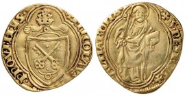 Nicolò V (1447-1455) Ducato - Munt. 4 AU (g 3,42) Tosato e con depositi tra le leggende 
BB