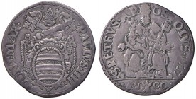 Paolo IV (1555-1559) Ancona - Testone - Munt. 28 AG (g 9,22) 
MB+