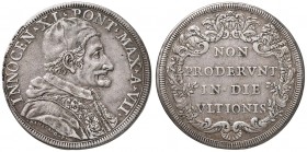 Innocenzo XI (1676-1689) Piastra A. VII - Munt. 36 AG (g 31,70) 
BB