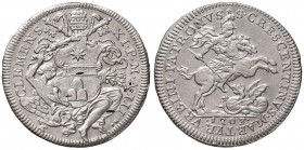 Clemente XI (1700-1721) Mezza piastra 1703 A. III - Munt. 56 AG (g 15,99) Piccole mancanze al D/ ma bellissimo esemplare
SPL+