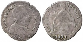 Clemente XI (1700-1721) Bologna Muraiola da 4 bolognini 1709 - Munt. 186 MI (g 2,70) RRR
B