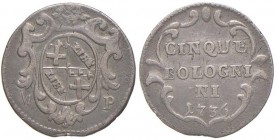 Clemente XII (1730-1740) Bologna - Carlino da 5 bolognini 1736 - Munt. 176 AG (g 1,33) colpo al bordo
BB