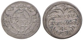 Clemente XII (1730-1740) Bologna - Carlino da 5 bolognini 1738 - Munt. 178 AG (g 1,39)
BB