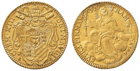 Clemente XIII (1758-1769) Zecchino 1766 A. VIII - Munt. 7 AU (g 3,44)
qFDC/FDC