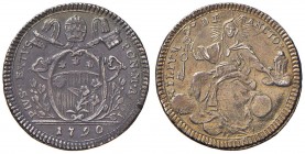 Pio VI (1774-1779) Quinto di scudo 1790 A. XVI - Munt. 46a AG (g 5,25) Lucidata, possibile provenienza da doratura 
BB+
