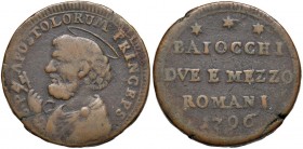 Pio VI (1775-1799) Sanpietrino 1796 - Berman 2988 CU (g 17,91) 
MB