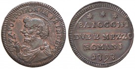 Pio VI (1775-1799) Sampietrino 1797 - CNI 346; Munt. 99a CU (g 16,16) Bella patina, screpolatura al D/
SPL+