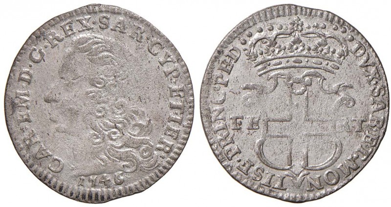 Carlo Emanuele III (1730-1773) 5 Soldi 1746 - Nomisma 45 MI (g 3,62) Modesta deb...