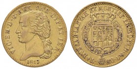 Vittorio Emanuele I (1814-1821) 20 Lire 1817 7 ribattuto su 6 - Nomisma 509 AU R Modesti depositi 
BB