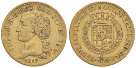 Vittorio Emanuele I (1814-1821) 20 Lire 1817 7 ribattuto su 6 - Nomisma 509 AU R 
BB