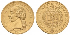 Vittorio Emanuele I (1814-1821) 20 Lire 1820 - Nomisma 512 AU R 
BB/qSPL