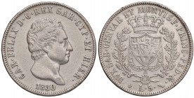 Carlo Felice (1821-1831) 5 Lire 1830 T - Nomisma 573 AG Lucidata
qBB