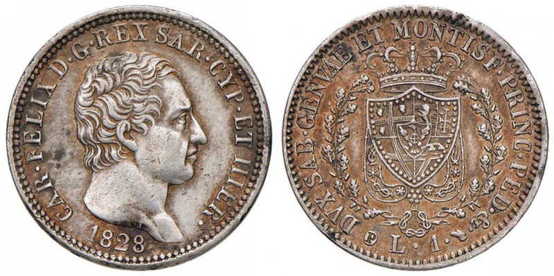 Carlo Felice (1821-1831) Lira 1828 T P - Nomisma 596 AG RR
qSPL/SPL