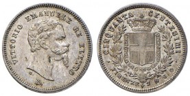 Vittorio Emanuele II re eletto (1859-1861) 50 Centesimi 1860 F - Nomisma 835 AG
qFDC