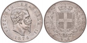 Vittorio Emanuele II (1861-1878) 5 Lire 1876 R - Nomisma 900 AG
SPL+/qFDC