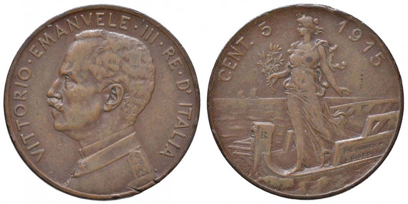 Vittorio Emanuele III (1900-1946) 5 centesimi 1915 - Nomisma 1345 CU
qBB