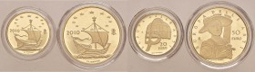 Repubblica italiana - 50 e 20 Euro 2010 Arti: Svezia, Ungheria - AU (g 16,13 + 6,45) Lotto di due monete, senza astuccio 
FS