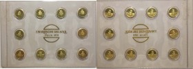 Medaglie della serie 1972 Marenghi del Sole - Lotto di 10 pezzi del valore 10 marenghi in copertina originale - AU (circa 5 grammi l’uno) Serie prodot...