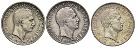 ALBANIA Zog (1928-1939) Franca 1935, 1937 (2) - AG Lotto di tre monete
BB+/qSPL