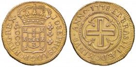 BRASILE Maria I & Pedro III (1777-1786) 4000 Reis 1778 - KM 210 AU (g 8,44) R Possibile provenienza da montatura 
BB+