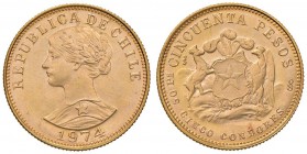 CILE 50 pesos 1974 - KM 169 AU (g 10,17)
qFDC