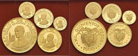 COLOMBIA 1500, 500, 300, 200 e 100 Pesos 1968 - AU (g 64,43 + 21,55 + 12,89 + 8,61 + 4,36) Lotto di cinque monete come da foto
FDC