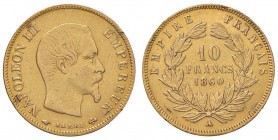 FRANCIA Napoleone III (1852-1870) 10 Francs 1860 A - Gad. 1014 AU (g 3,20) Colpetti al bordo
BB