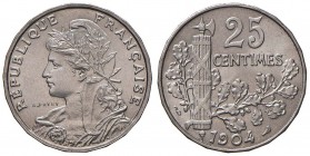 FRANCIA 25 Centimes 1904 - Gad. 364; KM 856 NI (g 6,98)
FDC
