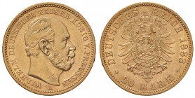 GERMANIA Prussia - Wilhelm I (1861-1888) 20 Marchi 1883 A - Fr. 3816 AU (g 7,92) Colpetto al bordo
BB/BB+
