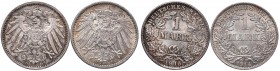 GERMANIA - Lotto di 2 monete da 1 marco come da foto 
FDC