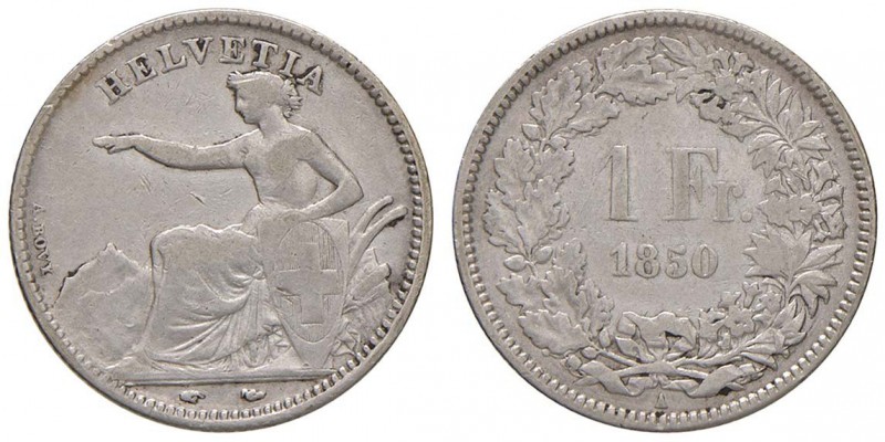 SVIZZERA Franken 1850 A - KM 9; Sch. 21 AG (g 4,88)
qBB/BB