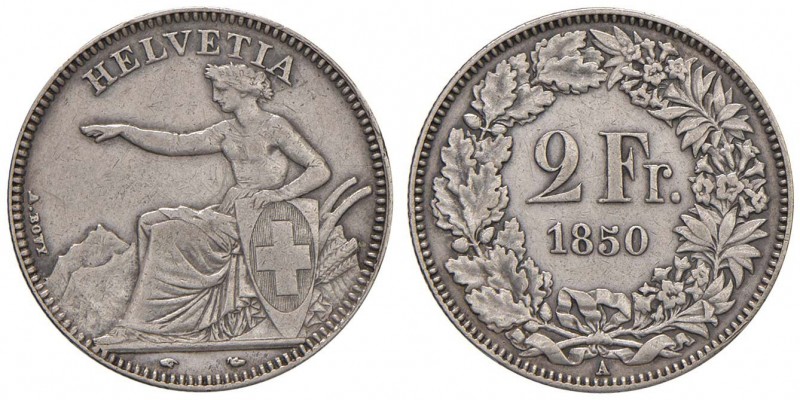 SVIZZERA 2 Franken 1850 A - KM 10; Sch. 22 AG (g 9,95) R
BB