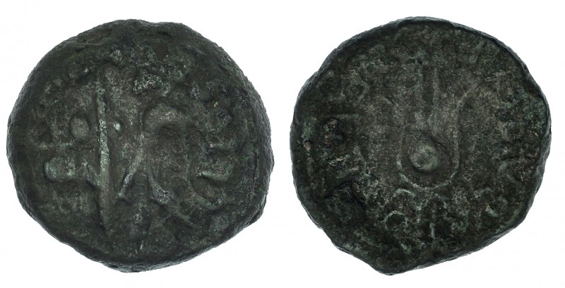 CARTHAGO NOVA. Mitad. Época de Augusto. A/ Instrumentos sacerdotales. R/ Corona ...