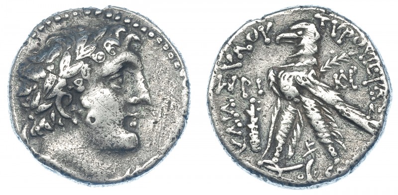 FENICIA. Tiro. Shekel (126-65 a.C.). A/ Cabeza de Melkart laureada a der. R/ Águ...