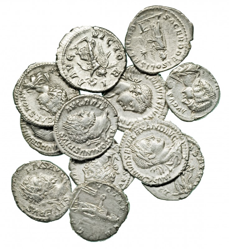 Lote 12 denarios: Alejandro Severo (3), Caracalla (2), Heliogábalo, Julia Domna,...