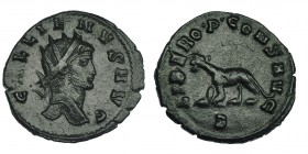 GALIENO. Antoniniano. Roma (267-268). R/ Pantera a izq.; LIBERO P CONS AVG, exergo B. RIC-230. MBC+/MBC.