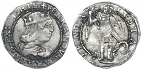 FERNANDO I DE NÁPOLES. Coronado. Nápoles (1458-1494). R/ Sin marcas. IV-1018. MBC/MBC-.