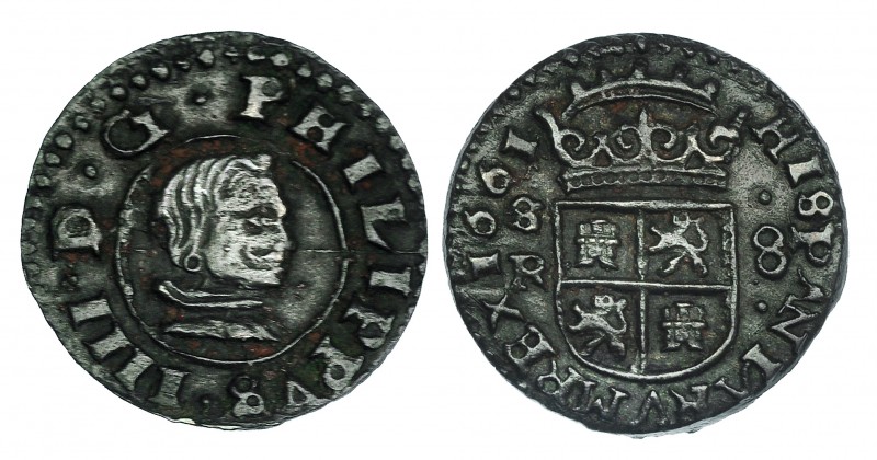 8 maravedís. 1661. Sevilla. AC-405. MBC+.