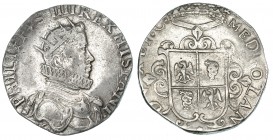 Ducatón. 1622. Milán. Roseta. Fecha parcialmente visible, pero clara. CR-6D. MBC-/MBC.