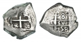 8 reales. 1758. Potosí q. VI-388. MBC.
