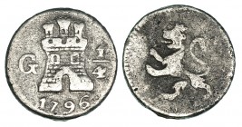 1/4 real. 1796. Nueva Guatemala. VI-82. MBC-/BC+.