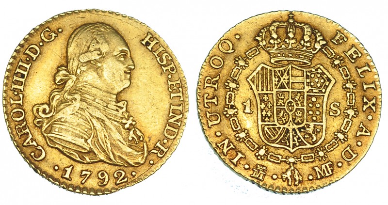Escudo. 1792. Madrid. MF. Vi-907. MBC.
