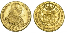 2 escudos. 1789. Madrid MF. VI-1039. Dos golpecitos en anv. R.B.O. EBC-/EBC.