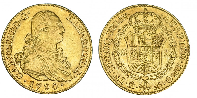 2 escudos. 1790. Madrid. MF. VI-1040. MBC.