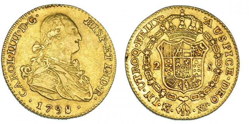 2 escudos. 1798. Madrid. MF. VI-1047. MBC.