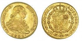 2 escudos. 1801. Madrid. FA. VI-1052. Rayas de ajuste en rev. MBC.