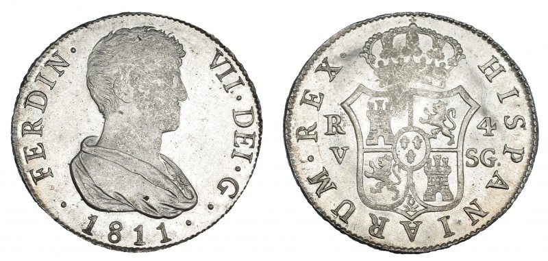 4 reales. 1811. Valencia SG. VI-945. Acuñación muy floja. SC.